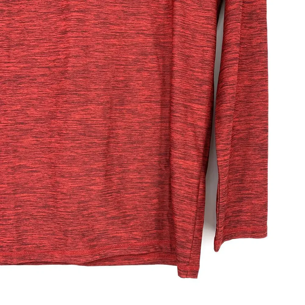 Puma Long Sleeve Hoodie T-Shirt Boys Size L 14/16 Red Heather Black Logo